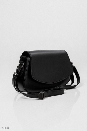 Черная сумка-багет из эко-кожи