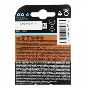 Батарейка алкалиновая Duracell Ultra Power, AA, LR6-4BL, 1.5В, 4 шт