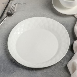 Тарелка десертная Magistro «Блик», 21×2 см, цвет белый
