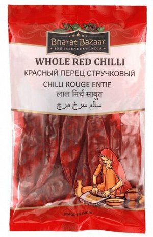 Перец красный стручковый острый Mirch Whole Hot Bharat Bazaar 50 гр.