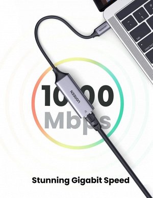 Адаптер USB-C-Gigabit Ethernet сетевой Ugreen