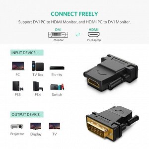 Ugreen Адаптер переходник DVI (24+1) штейкер - HDMI гнездо