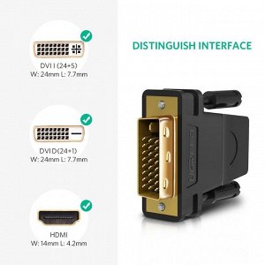 Ugreen Адаптер переходник DVI (24+1) штейкер - HDMI гнездо