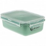 Контейнер для продуктов пластмассовый &quot;Фреш&quot; 0,8л, 18х13х6,5см, герметичная крышка, фисташковый, подходит для СВЧ (Россия)