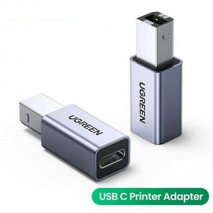 Адаптер переходник USB-B 2.0 штейкер - USB-C гнездо (US382)