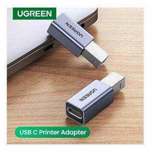 Адаптер переходник USB-B 2.0 штейкер - USB-C гнездо (US382)