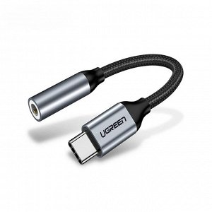 Кабель переходник аудио 3.5 мм.- USB Type-C 0,10 м.