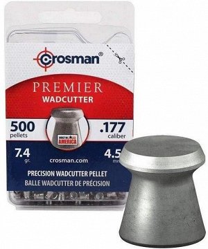 Пуля пневм. "Crosman Wadcutter", 4,5 мм., 7,4 гран (500 шт.) (12 в упаковке)