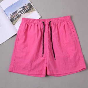 Мужские пляжные однотонные шорты, цвет розовый
