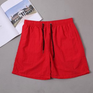 Мужские пляжные однотонные шорты, цвет красный