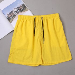 Мужские пляжные однотонные шорты, цвет желтый