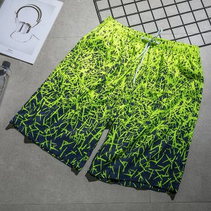 Мужские пляжные шорты с принтом "градиент", цвет ярко-зеленый