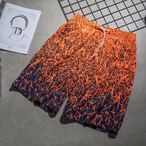 Мужские пляжные шорты с принтом "градиент", цвет ярко-оранжевый
