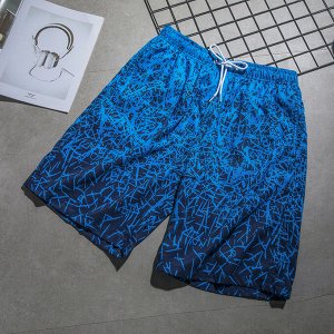 Мужские пляжные шорты с принтом "градиент", цвет ярко-синий