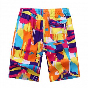 Мужские пляжные шорты с принтом, разноцветный