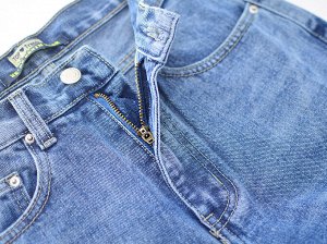 Женские джинсы с порезами, прямой покрой, цвет голубой