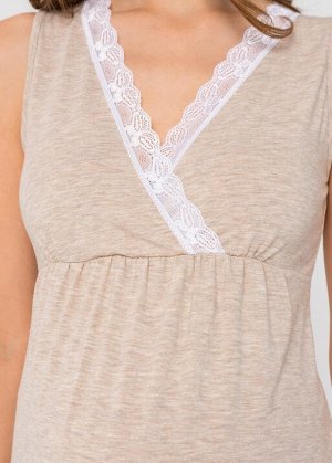 Ночная сорочка "Беверли" для беременных и кормящих; бежевый (FS)