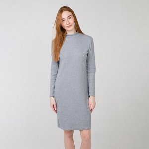 Платье женское, цвет серый меланж, размер 46