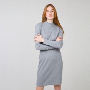 Платье женское, цвет серый меланж, размер 46