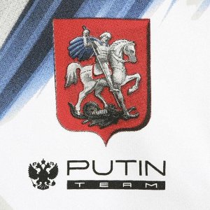 Толстовка Putin team, герб, белая, размер 46-48