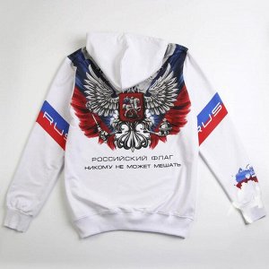 Толстовка Putin team, герб, белая