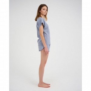 Пижама женская (футболка, шорты), цвет звёздная россыпь, р-р 50