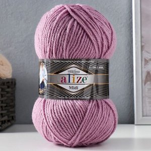 Пряжа для вязания спицами, крючком ALIZE, Superlana midi, 25% шерсть, 75% акрил, 170 м/100 г, (505)