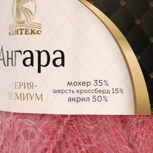 Пряжа "Ангара" 35% мохер 15% шерсть, 50% акрил 250м/100гр (088 брусника)