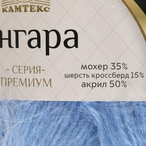 Пряжа "Ангара" 35% мохер 15% шерсть, 50% акрил 250м/100гр (015 голубой)