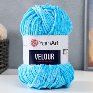 Пряжа "Velour" 100% микрополиэстер 170м/100г (850 яр. голубой)