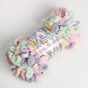 Плюшевая пряжа для вязания руками ALIZE, Puffy color, 100 % микрополиэстер, 9 м/100 г, (5938)