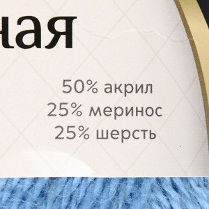 Пряжа "Воздушная" 25%меринос. шерсть, 25%шерсть, 50%акрил 370м/100гр (015 голубой)