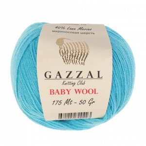 Пряжа "Baby Wool" 20% кашемир, 40% меринос. шерсть, 40% акрил 175м/50гр (820 голубой)