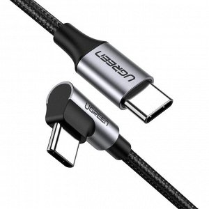 Кабель USB 2.0 Type-C - Type-C (угол 90°) 1,00 м., черный (US255) Ugreen