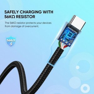 Кабель USB 2.0 - Type C в оплетке нейлоновой 1 м. Ugreen