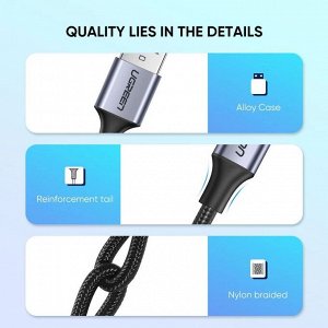 Кабель USB 2.0 - Type C в оплетке нейлоновой 1 м. Ugreen