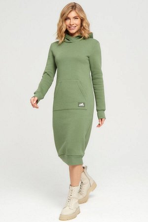 Платье-худи Siena с начесом оливковое