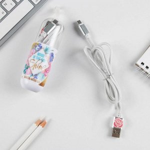 Провод Micro USB в колбе "Shine", 1м