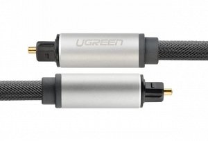 Кабель переходник аудио цифровой оптический, 1,50 м., Toslink, круглый черный Ugreen (AV108)