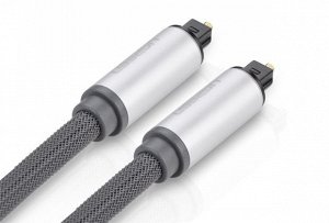 Кабель переходник аудио цифровой оптический, 1,50 м., Toslink, круглый черный Ugreen (AV108)