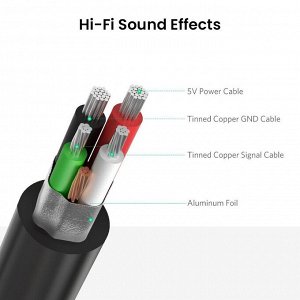 Карта звуковая USB 2.0 - адаптер для микрофона, динамика 3,5 мм., 0,15 м.,