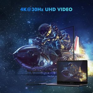 Конвертер Type C 5 в 1 - HDMI +USB 3.0*3 +PD power n