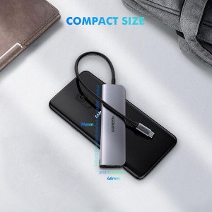 Конвертер Type C 5 в 1 - HDMI +USB 3.0*3 +PD power n