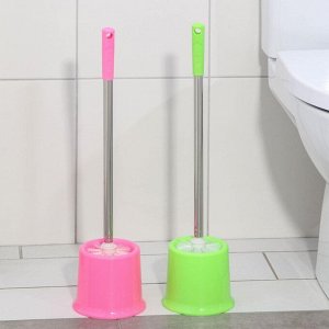 Ёршик для унитаза с подставкой, 13x53 см, цвет МИКС
