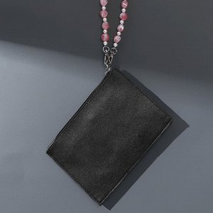 Ручка для сумки, с карабинами, 32 ? 1,2 см, цвет розовый/белый