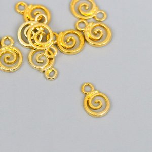 Подвеска "Спираль", цвет золото 8х11 мм