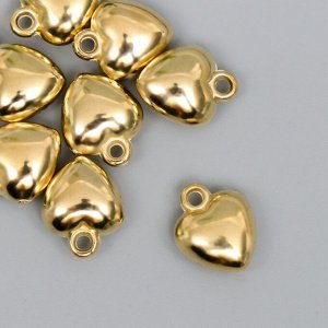 Подвеска ""Сердце"", цвет золото 12х15 мм