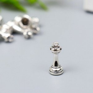 Декор металл для творчества "Шахматная фигура - Ладья" серебро G165B826 1,8х0,8 см