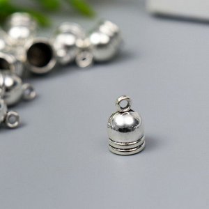 Концевик металл для творчества "Купол 2 линии" серебро G135B505 1,4х0,9 см