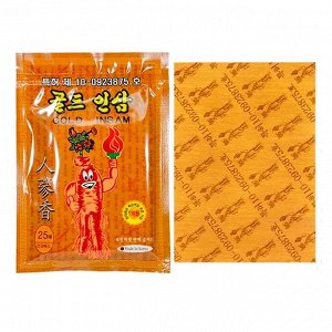 Корейские лечебные пластыри с красным женьшенем (25шт) GREENON RED JINSENG PLAST (25ea)